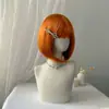 Peruca Transfronteiriça para Mulheres com Cabelo Curto Liso, Cabeça Bobo, Cabelo Curto Moderno Coreano na Altura dos Ombros, Touca de Fibra Química para Mulheres, Fabricante com Forte Capacidade de Fornecimento