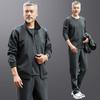 Ropa de Primavera para Papá Traje Deportivo Primavera y Otoño Talla Grande Holgado Conjunto de Tres Piezas para Papá Traje Casual para Hombres de Mediana Edad y Mayores