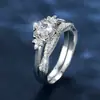 Anillo de Aobao Creativo de Encaje de Diamante de Seis Garras Incrustado Anillo de Zirconia Caliente Caliente de Amazon Transfronterizo