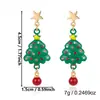 Nuevos Pendientes de Botón Navideños Europeos y Americanos de Hombre de Jengibre Estrella de Cinco Puntas Borla Gota de Aceite, Versátiles Pendientes de Botón con Atmósfera Festiva Regalo
