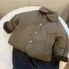 Abrigo de algodón acolchado y forrado de felpa para niños 2026 nuevo estilo de invierno para niños y niñas, chaqueta de algodón engrosada y elegante versión coreana