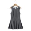 6667-25 Primavera Nuevo Francés Color Sólido Casual Tirantes Espalda Descubierta Cierre Trasero Sin Mangas Costuras Plisado Vestido