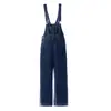 Yechuan # Jeans con Peto Estilo Americano para Mujer, Nuevo Estilo de Verano, Corte Holgado, Diseño Adelgazante de Pierna Ancha, Color Degradado, Pantalones Largos hasta el Suelo.