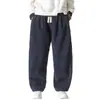 Nuevos Pantalones Harem Sueltos Estilo Chino Otoño e Invierno Pana Talla Grande Pantalones Casuales Pantalones Rectos Cónicos para Hombre