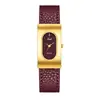 Relógio Gedi Fashion Tendência Pulseira de Couro Vermelho Âncora, Relógio Feminino Único de Quartzo Vermelho, Relógio de Pulso Simples Retrô