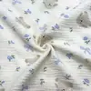 Em estoque crepe de algodão dupla camada estampado tecido plissado, roupas de bebê, roupas para casa, roupas da lua, crepe de desenho animado