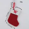 Port Love Meia de Natal Clássica com Letra Vermelha Meia de Natal Tricotada em Lã Decoração de Pingente Festivo de Natal