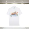 260g Exportación Ropa de Hombre Verano 2025 Nuevo Estilo Casablanca Degradado Letra Logo Estampado Camiseta de Manga Corta