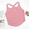 Nuevo Verano Color Sólido Diseño Cruzado Tirante para Hombro Venta al por Mayor Transfronteriza Europeo y Americano Sling Top sin Mangas Tipo Chaleco para Mujer Comercio Exterior
