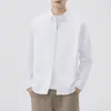 Camisa casual de manga larga para hombre de algodón puro de alta gama, otoño 2026, corte holgado, versátil, moda masculina, chaqueta con cuello de solapa, venta al por mayor