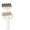 Mini ganchos adesivos para fileira, sem necessidade de furar, ganchos de luxo leve para armazenamento em casa, cabide de brincos e colares, ganchos transparentes para joias
