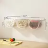 Cesta de Almacenamiento para Cebolleta, Jengibre y Ajo Montada en la Pared Sin Taladrar Estante de Cocina para Pared Cesta Pequeña Colgante para Jengibre y Ajo Artefacto