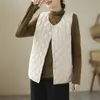 Colete leve de algodão feminino outono/inverno 2026, colete de algodão com enchimento de plumas, adequado para usar em camadas ou como peça externa para aquecimento