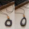 Nuevo Colgante Geométrico Irregular Estilo Chino Collar con Cordón Negro Diseño de Nicho para Mujer Cadena Larga Versátil para Suéter Accesorios