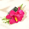 Nuevo y Deslumbrante Peine para el Cabello con Flor de Hibisco de Hawái con Tocado de Flor Artificial 3D Oversize para Sesión de Fotos Estilo Vacaciones en la Costa
