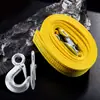 Cuerda de remolque para coche Suministro directo de fábrica 3.4m Gancho de garra de tarjeta engrosada Gancho en U Cinturón de remolque de emergencia para rescate al aire libre de automóviles