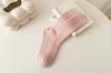 Calcetines de cachemira para mujer otoño e invierno nuevos de punto doble engrosados cálidos de rombos de longitud media pantorrilla lana todo partido dulces calcetines de felpa para mujer