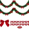 Verde Oscuro con Bordes Blancos, Tiras de Lana Encriptadas, Decoraciones Navideñas, Bordes de Copo de Nieve Verdes, Arreglos Festivos, Guirnaldas, Decoraciones Colgantes al por Mayor