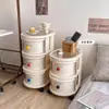 Estante de almacenamiento tipo crema, carrito de bocadillos, soporte para cosméticos, estantería de dormitorio, mesita de noche, estante de almacenamiento móvil debajo de la cama