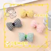 Lindo lazo pequeño a cuadros accesorios diy Corazón de chica a cuadros Accesorios dulces para el cabello Zapatos Calcetines Sombrero Accesorios de ropa Materiales