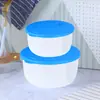 Recipiente Redondo de Plástico Espeso para Almacenamiento, Lonchera, Contenedor para Refrigerador y Congelador, Apto para Microondas