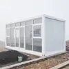 Casa de cristal de ensamblaje rápido para exteriores, casa modular residencial, casa contenedor ensamblable y desmontable, oficina, solario simple