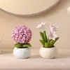 Adornos Creativos y Lindos de Plantas en Maceta de Escritorio, Decoraciones de Flores Artificiales para el Hogar, Mini Flores Artificiales, Manualidades de Resina y Decoraciones