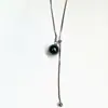 Lujo Ligero Diseño de Nicho Collar Largo de Perlas Dravable Estilo Fresco para Mujer Simple Elegante Versátil Cadena de Lana