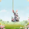 Nuevo Exquisito y Lindo Conejito de Pascua Llavero Plano de Acrílico Transfronterizo Colgante Decorativo Creativo Pequeño Regalo
