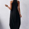2025 Ropa de Mujer Europea y Americana Amazon Estación Independiente Color Sólido Suelto Vestido Largo Vestido Chaleco Falda Slip Delgado Lujo Ligero