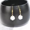 Aretes frescos directos de fábrica elegantes aretes de gota de flor de durazno rosa natural gancho para la oreja joyería de Jingdezhen estilo flor seca