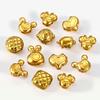 Cuentas perforadas de acero inoxidable cuentas espaciadoras de agujero grande chapadas en oro de 18 quilates cuentas para collar con colgante joyería DIY pulsera al por mayor