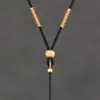 Corda de Pingente Tecida à Mão Dourada Thangka Oito Tesouros Bússola Corda de Colar Corda de Pingente para Homens e Mulheres