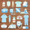 Vários acessórios de joias de liga DIY, pingentes de esmalte da série médica, ambulância, caixa de remédios, pingentes de estetoscópio