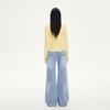 Jeans de Moda de Marca Nueva para Otoño e Invierno 2026 Transfronterizos Saint Whiskered Lavados de Cintura Alta Pierna Recta Sueltos de Longitud Completa