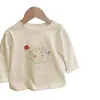 Nueva Camiseta de Manga Larga 100% Algodón Elefantito Ropa de Otoño para Niños Niños Pequeños Niños Niñas Primavera Otoño Top Más Vendido