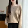 26 Novo Suéter de Tricô Feminino de Outono com Gola Redonda, Camisa Básica Feminina Solta em Tricô Trançado