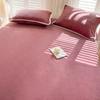 Sábana de Terciopelo de Leche Engrosada de Invierno de Una Pieza para Dormitorio Individual Doble Cama Grande Volante Terciopelo Coral Funda de Almohada para Cama Juego de Tres Piezas
