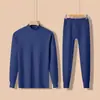 Conjunto de ropa interior térmica de otoño para hombre de la marca Source, algodón puro, fino, cálido, cuello redondo, talla grande, para mediana edad y mayores, venta al por mayor y entrega directa