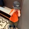 Camiseta de algodón de manga corta para niño, estampado de grafiti, nueva para verano, pantalones cortos de algodón para bebé, pantalones ligeros para la vuelta al cole