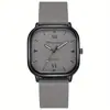 Relógio Masculino de Quartzo Quadrado Minimalista Fashion com Pulseira de Couro Casual Reloj Hombre
