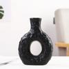 Vaso Geométrico de Cerâmica Criativo Simples Nórdico com Formato Especial Preto e Branco Minimalista Estilo Menina Pastoral Decoração de Casa para Homestay