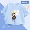 Novos Estilos de Tops de Verão para Meninas 2025, Camisetas de Algodão Puro de Manga Curta para Crianças, Roupas de Verão para Bebês Meninas, Roupas de Manga Meia-Manga para Crianças de Tamanho Médio e Grande
