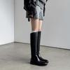 Botas para Mujer 2025 Nuevas Botas Altas Tacón Bajo Botas Plisadas Ajustadas Botas Escarchadas Retro Modernas