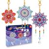 Venda Quente Transfronteiriça 5D DIY Sino dos Ventos Pintura com Diamantes, Pintura Decorativa Pendurada Dupla Face Feita à Mão com Studs de Diamante com Pássaros e Borboletas, Caça-Sonhos