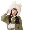 2172 Gorro de Invierno Relleno Cálido para Niños Niñas Protección para las Orejas Gorro de Lana Tejido Bebé Niña Lindo Resistente al Frío Gorro sin Visera