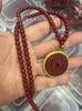 Colgante de cobre con forma de fantasma de la montaña de cinabrio, chapado en oro con incrustaciones, colgante de Benmingnian Zijin para hombres y mujeres.