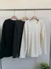 Camiseta Base de Fleece Grossa tipo Toalha, Modelagem Solta, Gola Redonda Básica, Manga Longa para Mulheres, Camiseta Base Solta e Versátil, Top Simples