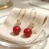 Estilo Coreano Incrustaciones de Diamante Lujo Ligero Gama Alta Nicho Retro Iluminador de Piel Perla Redonda Exquisito Popular Moda Versátil Pendientes Joyería para Oreja