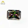 Moissanita de Color Piedra Preciosa Wuzhou Corte Radiante Irregular 1-3 Quilates Pasó la Prueba del Bolígrafo Detector de Diamantes Juego en 18K